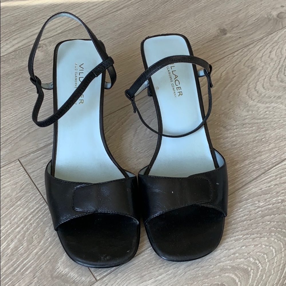 Villager squared toe block heel sandal